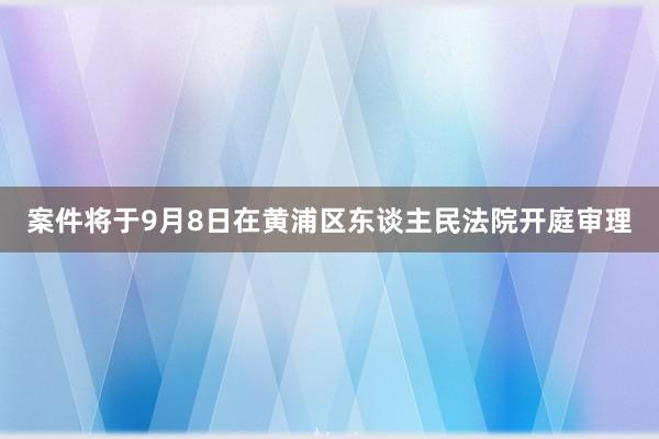 案件将于9月8日在黄浦区东谈主民法院开庭审理